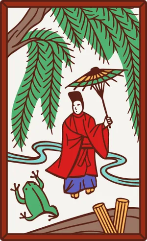柳に小野道風